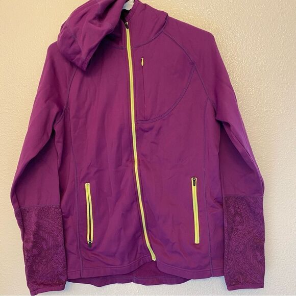 Title Nine purple meryl nylon fleece lined full Zip Hooded jacket coat - Large - Picture 1 of 11